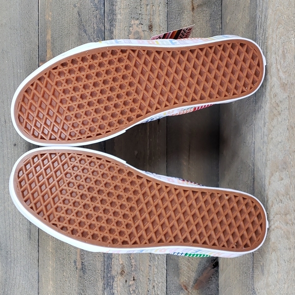 Vans Classic Slip On Pride Multi/True White Skate Casual Sneakers - Picture 6 of 8